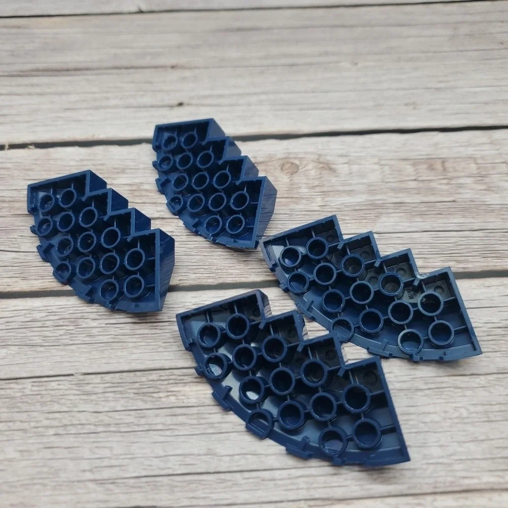 LEGO LOT 4 DARK BLUE ROUND CORNER 6X6 SLOPE 33° EDGE FACET‎ CUTOUT #95188